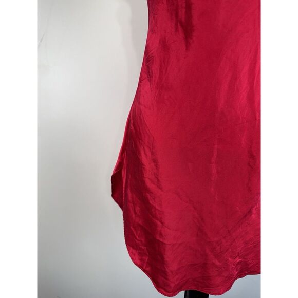 VTG 90s Victoria’s Secret Gold Label Robe Dress Sz PS Red Silk Belted Coquette - Picture 7 of 8